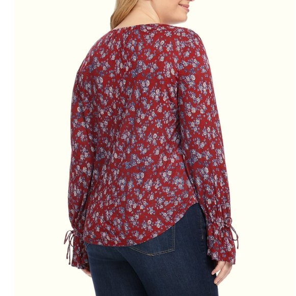 Plus Lucky Brand Floral A-Line Top Size 2X - Picture 7 of 11